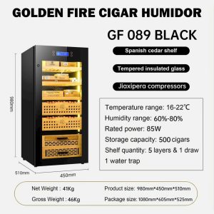 Tủ bảo quản xì gà 500 điếu Golden Fire GF-089