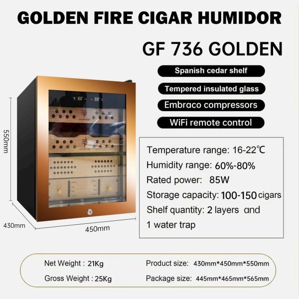 Tủ xì gà 150 điếu Golden Fire GF-736