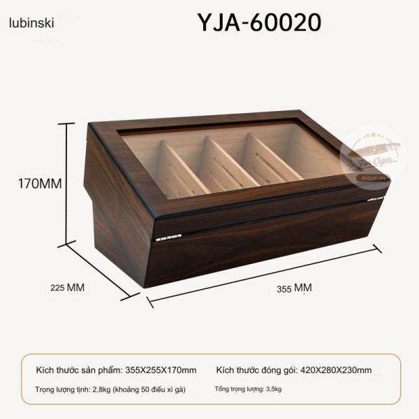 Hộp bảo quản xì gà Lubinski YJA-60020 sức chứa 50 điếu